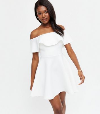 Ruffle White Dress